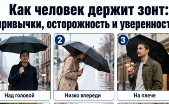Как человек держит зонт: привычки, осторожность и уверенность